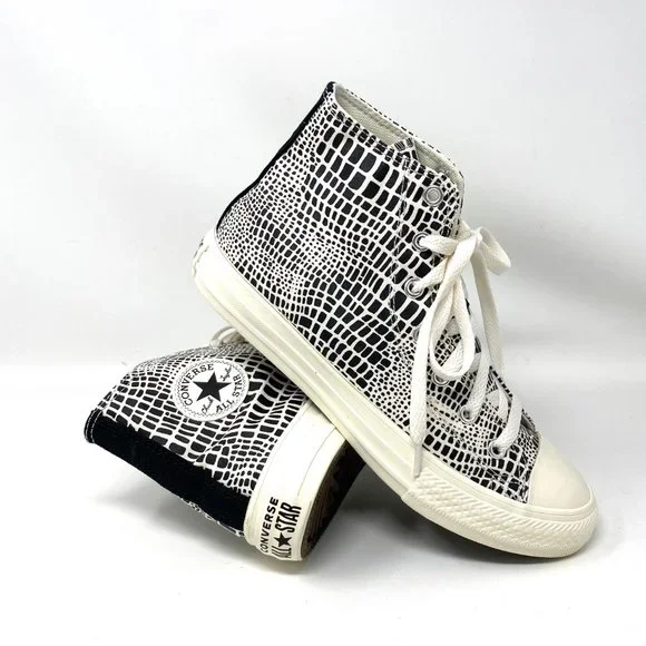 Converse Women's Size 6 670460F CT All Star High Top Black Egret Canvas Sneakers - Picture 5 of 7